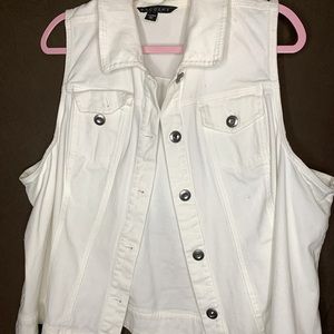White Jean Vest.